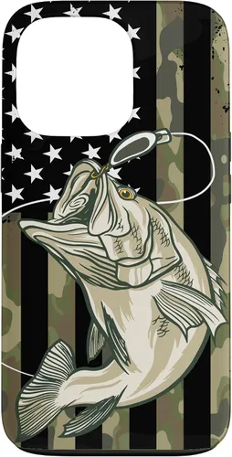 Vista 11 de Fishing Camouflage US American Flag Bass Fish Fisherman Camo Case for iPhone 17