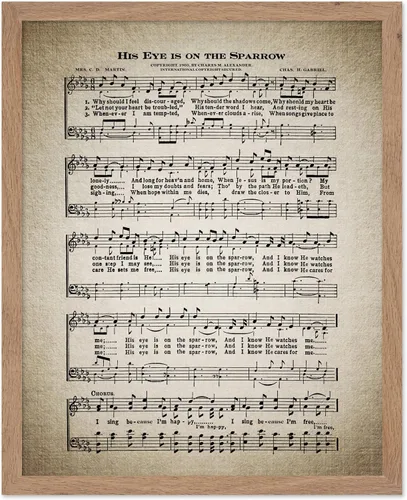 Vista 32 de Poster Master Póster de partitura de música vintage, impresión de himno retro, regalo para músico, amigo, "How Great Thou Art, himno, verso
