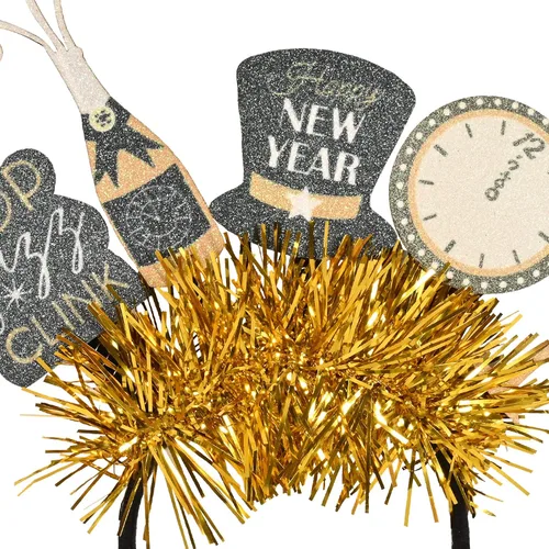 Vista 5 de Beistle Diademas de Feliz Año Nuevo - Brillantes, Star Boppers y sombreros de tela brillante: Año Nuevo