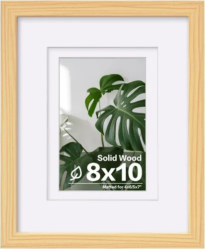 Vista 220 de Egofine - Portarretratos de 4 x 6 pulgadas, de madera maciza con plexiglás, para fotos de 3.5 x 5 con paspartú o de 4 x 6 sin paspartú, para colocar