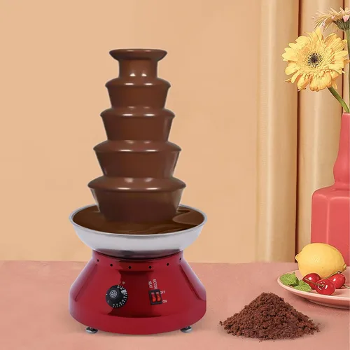 Vista 8 de Fuentes de chocolate, máquina de fuente para derretir chocolate, capacidad de 7 libras, fuente eléctrica de fondue de chocolate, máquina de fuente