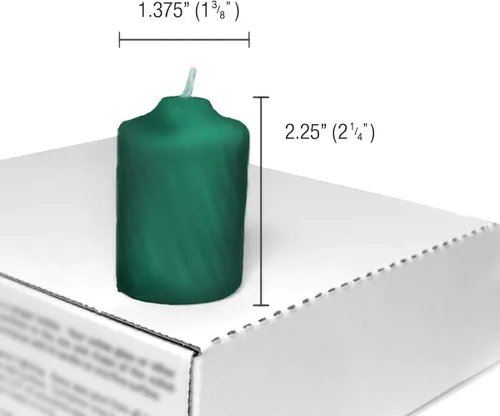 Vista 4 de Velas votivas perfumadas de pino verde, 15 horas de tiempo de combustión, acabado texturizado, caja de 20