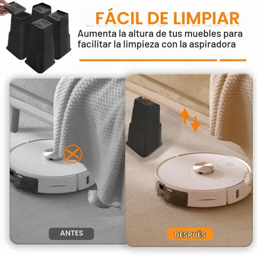Vista 5 de shouwuhho Elevadores de cama de 12 pulgadas para trabajo pesado, elevadores de muebles de gran tamaño que soportan hasta 6,000 libras para sofá