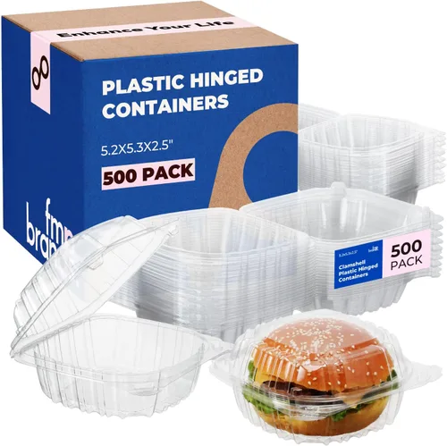 Vista 9 de Fit Meal Prep Paquete de 25 recipientes de plástico transparente con bisagras de 5.3 x 5.2 x 2.5 pulgadas, recipientes de plástico desechables