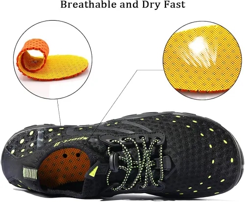 Vista 5 de Joelynne Zapatos de agua para mujeres y hombres de secado rápido descalzo para playa natación deportes senderismo buceo surf 1-carbon Black