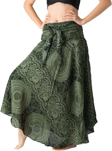 Vista 2 de B BANGKOK PANTS - Faldas largas para mujer, estampado floral bohemio