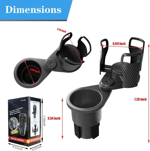 Vista 3 de Expansor de portavasos de automóvil con base ajustable y expansor para vehículos, compatible con tazas, compatible con tazas Yeti de 14/24/36/40/46