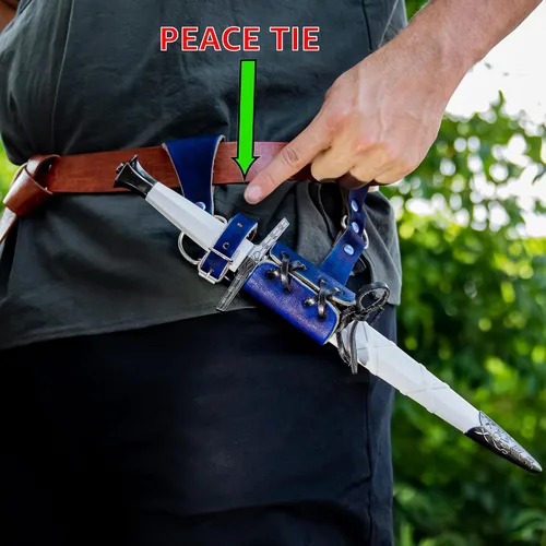 Vista 87 de Armory Replicas™ - Rana espada de cuero hecha a mano – Disfraz medieval LARP hebilla ajustable y cinturón de arma con cable soporte