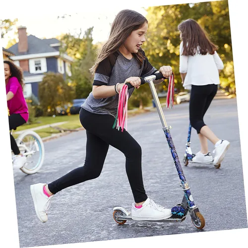 Vista 4 de BESPORTBLE Manillar de bicicleta para niños, borlas rosas para niñas, borlas decorativas