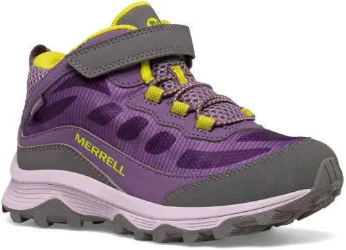 Vista 5 de Merrell Botas de senderismo unisex Moab Speed con cierre alternativo medio, impermeables, para niños