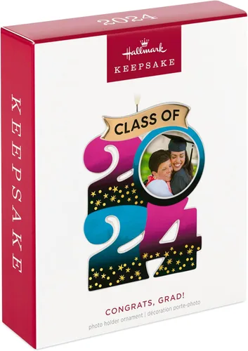 Vista 3 de Hallmark Keepsake Adorno de Navidad 2024, Felicidades, Grad! Marco de fotos, porcelana, regalo para graduados