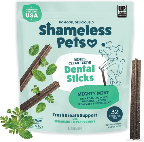 Vista 15 de Shameless Pets Golosinas Dentales para Perros, A Cluck A Day - con Apoyo Digestivo para Limpieza de Dientes y Aliento Fresco - Huesos Masticables