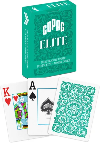 Vista 13 de Copag Elite cartas de juego 100% de plástico, tamaño póquer (estándar) índice Jumbo, baraja individual (negro)