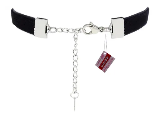 Vista 3 de Collar con dije de piedra granate y lazo de terciopelo de 38 de ancho chocker ideal para mujer y niña