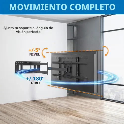 Vista 6 de Mount-It! Soporte de TV de brazo largo, soporte de pared largo de movimiento completo con extensión de 38.5 pulgadas, soporte de pared para TV se