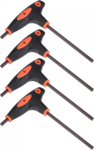 Vista 9 de uxcell Llave hexagonal de 0.079 in con mango en T de doble extremo, acero métrico S2 4 piezas