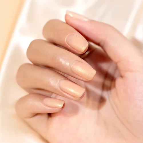 Vista 2 de RARJSM Esmalte de uñas en gel color albaricoque, dorado con brillantina, neutro, transparente, color nude, esmalte de gel para remojar para remojar