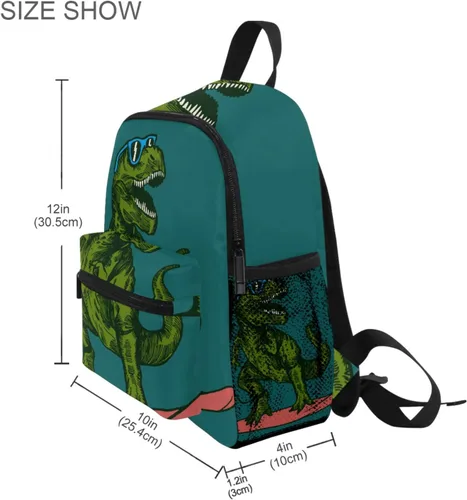 Vista 8 de AUUXVA Mochila de día para niños y niñas, Dinosaurio, Mochilas de viaje