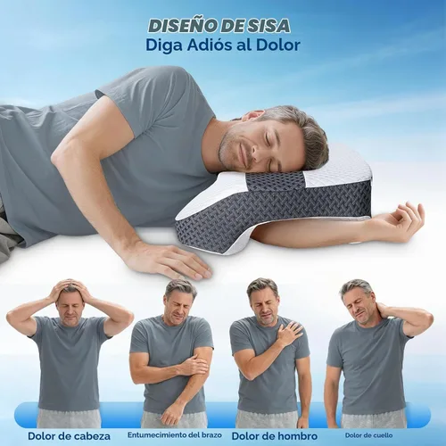 Vista 4 de Almohada para dormir lateral con orificios para los brazos, sistema de Blanco