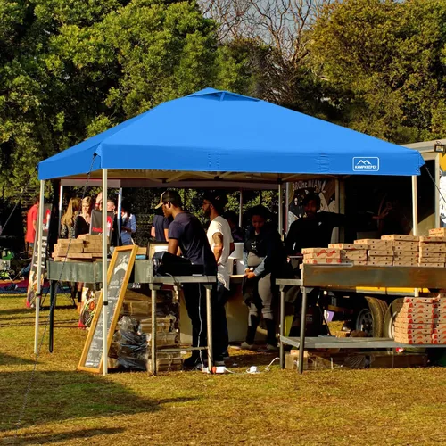Vista 39 de KAMPKEEPER Cubierta de Repuesto Superior para Carpa Toldo Emergente con Ventilación de Aire y Correa Elástica Ajustable, Poliéster Resistente a Azul