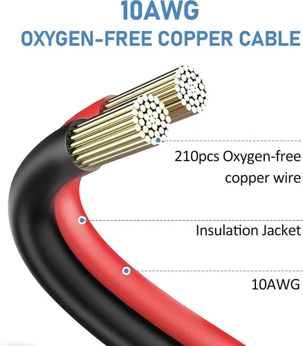 Vista 4 de Conector solar a cable XT60 (10AWG 9 pies) - Cable de carga para panel generador Ecoflat, cable de extensión adaptador de moldeo por inyección