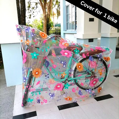 Vista 7 de Funda para bicicleta, bonita funda transparente para almacenamiento al aire libre, impermeable, material Ripstop resistente, protección para todo