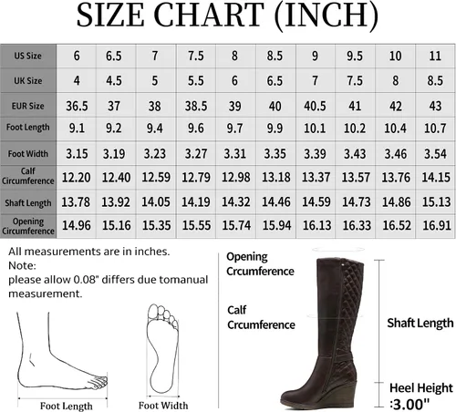 Vista 3 de Vepose Botas altas hasta la rodilla para mujer 9652 Botas de cuña con cremallera lateral