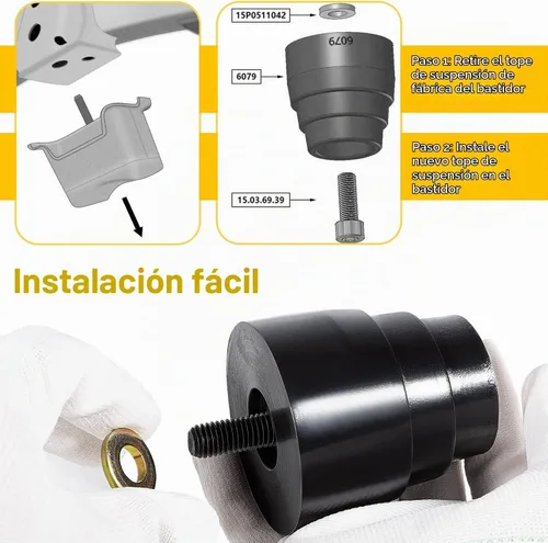 Vista 2 de 8.9104G Topes de parachoques traseros universales para automóviles, camiones y SUV, color negro