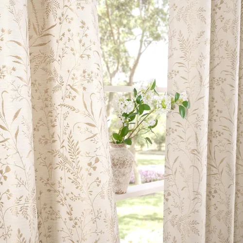 Vista 7 de BGment Cortinas de lino beige para dormitorio de 63 pulgadas de largo, cortinas de ventana con ojales y ojales para ventana de sala de estar, 2