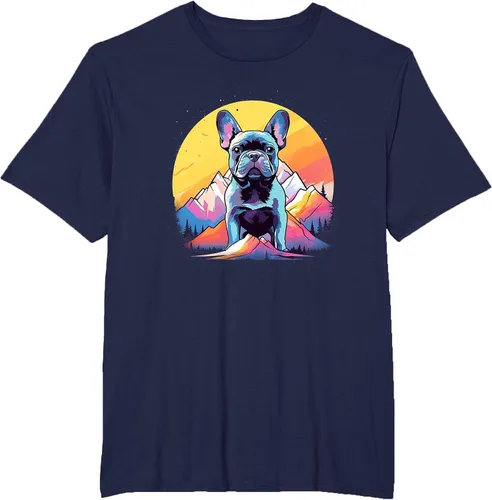 Vista 64 de French Bulldog Dog Men Women Kids T-Shirt Asphalt Grey