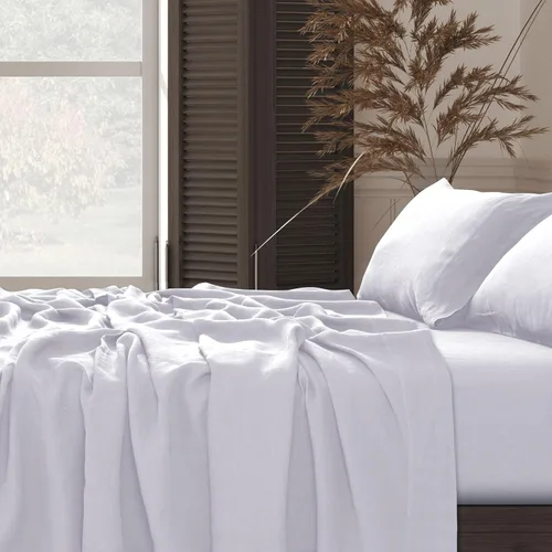 Vista 13 de Tribeca Living Juego de sábanas de cama tamaño King, de percal de algodón egipcio sólido, suaves y crujientes, con bolsillo extra profundo, 350