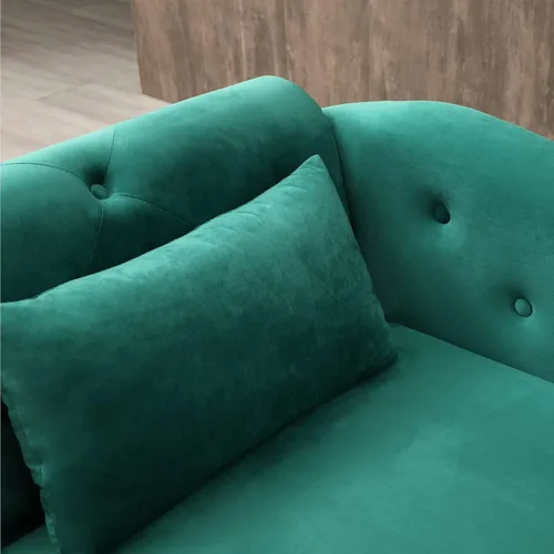 Vista 5 de LUCKHAO Chaise Lounge para interiores, sillón de terciopelo para dormitorio con almacenamiento y almohada, moderno y tapizado con brazo enrollado