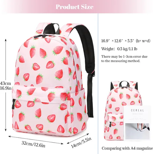 Vista 36 de Mygreen - Mochila escolar con bonitos diseños para niños y niñas, 11.5 x 15.7 x 5.1 pulgadas