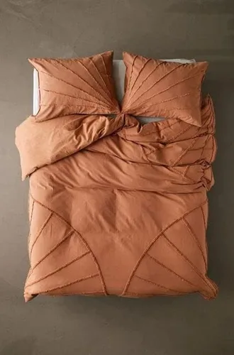 Vista 2 de Juego de funda de edredón de 3 piezas, juego de funda de edredón de algodón copetudo, ropa de cama bohemia de lujo, funda de edredón de plumón