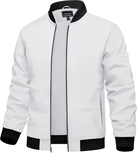 Vista 9 de TACVASEN Chaqueta Ligera para Hombre Chaqueta Bomber de Primavera Otoño Rompevientos Abrigos Casuales Elegantes con Bolsillos