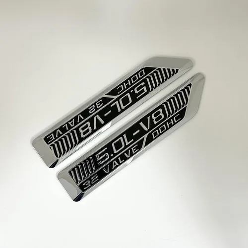 Vista 7 de 5.0L-V8 32 Válvulas DOHC Emblema Personalizado Premium S550 Plataforma Coyote Insignia Soler Performance (Negro - Negro) Compatible