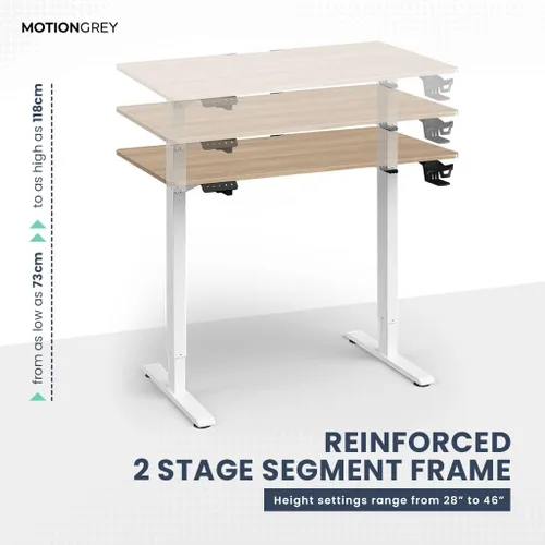 Vista 6 de MOTIONGREY - Escritorio de pie ajustable en altura con motor eléctrico, escritorio ergonómico de pie, soporte de escritorio ajustable para Blanco +