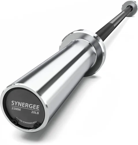 Vista 12 de Synergee Barra olímpica de 20 libras y 25 libras, barra de peso olímpica de 2 pulgadas para entrenamiento de fuerza, sentadillas, peso muerto