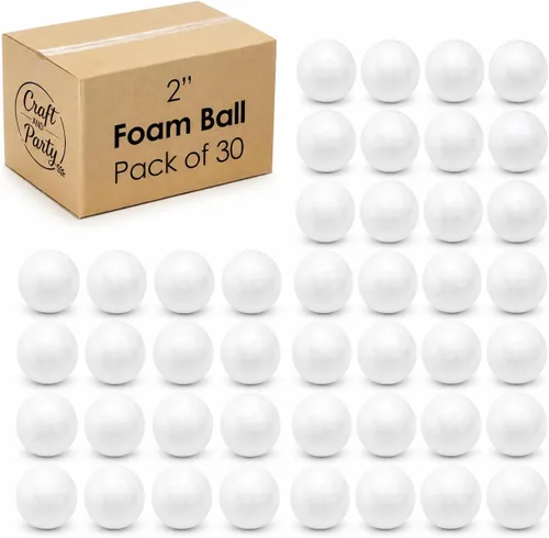 Vista 8 de Evershine Paquete de 100 bolas de espuma para manualidades de 1 pulgada, bolas de poliestireno de espuma lisas blancas para proyectos