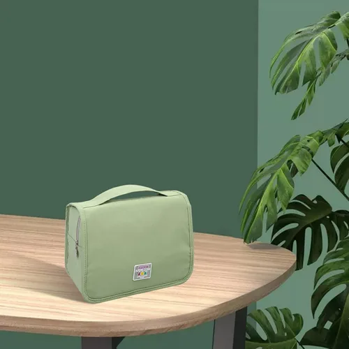 Vista 5 de Neceser para mujer, bolsa de maquillaje colgante con gancho, organizador de viaje, artículos esenciales para el dormitorio, contenedores