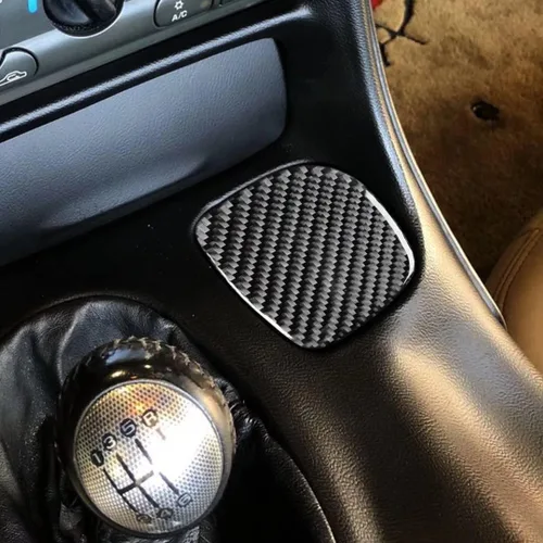 Vista 12 de Fibra de carbono Accesorios interiores de coche inferior central W/O tracción control cubierta ajuste compatible con para Chevrolet Corvette C5 1998