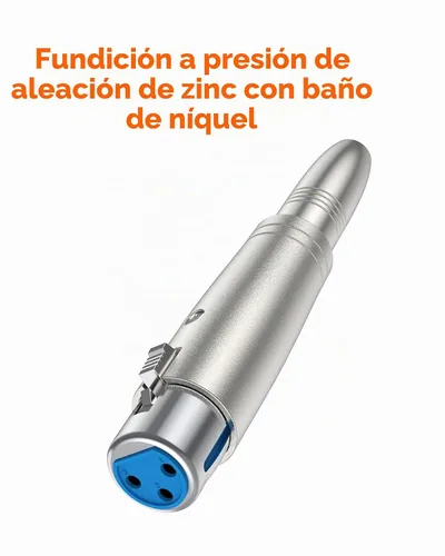 Vista 4 de XLR 3 Pin hembra a 1/4" 6.35mm hembra adaptador de enchufe 1/4 pulgadas TRS XLR Hembra