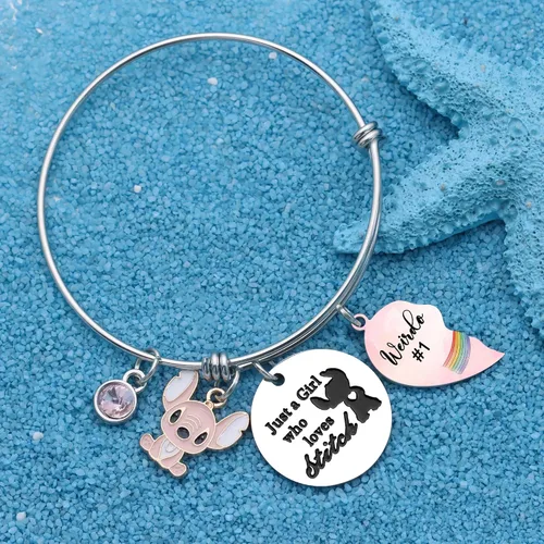Vista 5 de Ketaki 2 pulseras Weirdo 1 Weirdo 2, mejor amiga, regalos para niñas y mujeres, cumpleaños, Navidad, graduación, amistad, joyería con dije de Just A