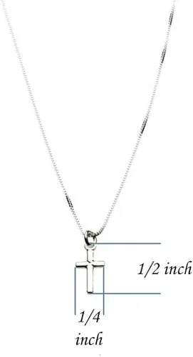 Vista 4 de Cadena de plata de ley con dije de cruz pequeña sin níquel, collar Italia