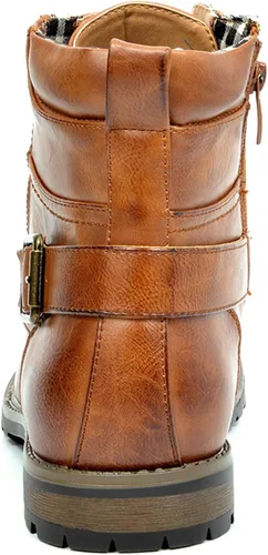 Vista 5 de Bruno Marc Men's Motorcycle Combat Boots Zipper Biker Boot