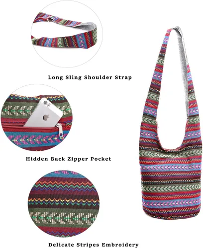 Vista 4 de WITERY Bolso bandolera para mujer, bolso de hombro grande, bolso de compras, bolso de mano con cremallera, bolso de mensajero