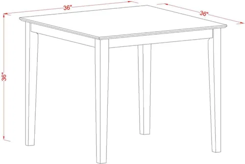 Vista 4 de East West Furniture VNBU5-MAH-LC - Juego de mesa de comedor de 5 piezas de altura de mostrador incluye una mesa de cocina cuadrada y 4 sillas