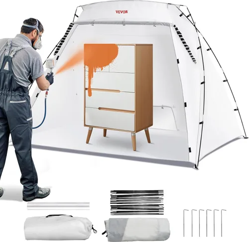 Vista 14 de VEVOR Tienda de Cabina de Pintura Portátil, Tienda de Pintura en Aerosol Portátil Emergente de 28.3 x 28.5 x 29.5 pulgadas con Puerta de Malla