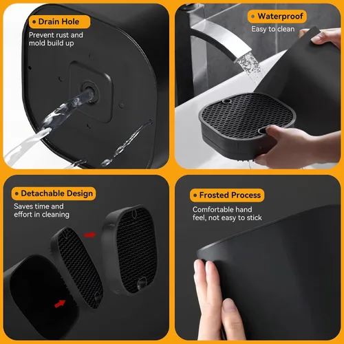 Vista 4 de Ninonly Bloque de Cuchillos Sin Cuchillos 2 en 1 Soporte Universal Cuadrado para Cuchillos de Cocina con Ranura para Tijeras que Ahorra Espacio