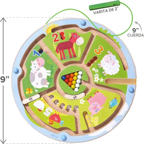 Vista 3 de HABA Tablero ocupado para niños de 2 a 4 años: juego de rompecabezas magnético de laberinto de números, juguetes de viaje para niños en edad